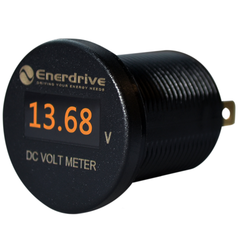 Round OLED DC Voltmeter 8-60V DC IP66