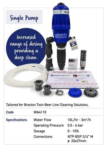 Bracton Beerline Clean System 1 Pump - Twin & Craft D3RE10 0-10% DOSATRON