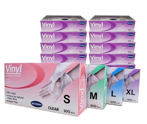 100% Vinyl Powder Free Gloves 10x 100pk X/Large