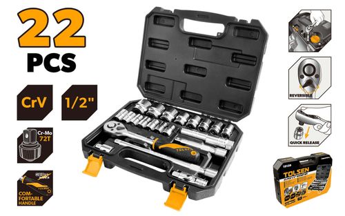 SOCKET SET 1/2 INCH 22PCS