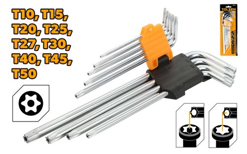HEX KEY TORX LONG ARM SET 9PCS