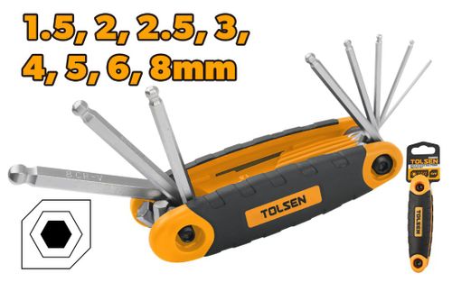 HEX KEY FOLDING BALL POINT SET 8PCS