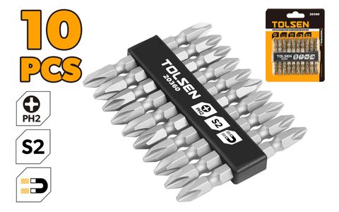 SCREWDRIVER DOUBLE BITS SET PH2 10PC