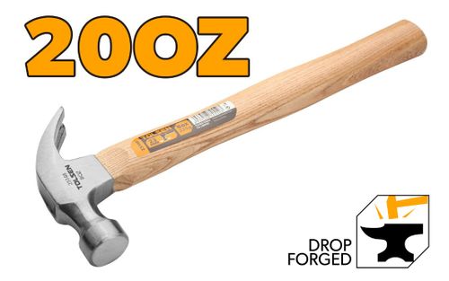 HAMMER CLAW WOODEN HANDLE 20OZ 560G