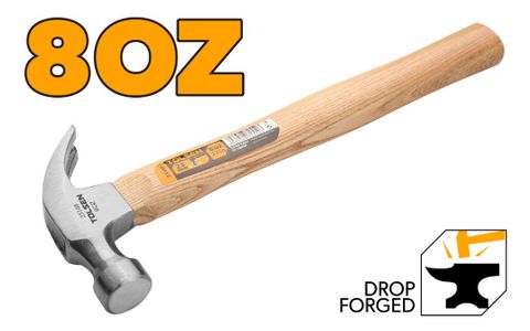 HAMMER CLAW WOODEN HANDLE 8OZ 225G