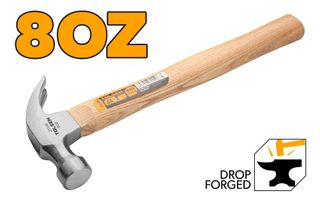 HAMMER CLAW WOODEN HANDLE 8OZ 225G