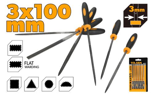 FILE NEEDLE SET 6PCS 3 x 100MM