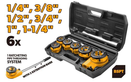 PIPE THREADING SET 9PCS