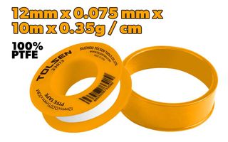 PTFE TAPE 12 x 0.075MM x 10M 0.35G/CM3