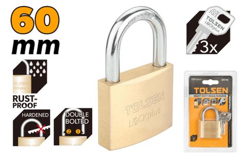 PADLOCK BRASS HEAVY DUTY 60MM