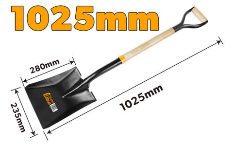 SHOVEL STEEL WITH WOODEN HANDLE 235x280x1025mm