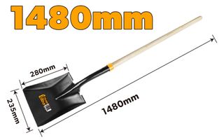 SHOVEL STEEL WITH WOODEN HANDLE 235x280x1480mm