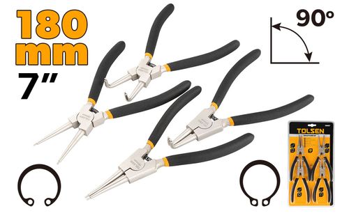 CIRCLIP PLIERS SET 4PCS 7 INCH 180MM