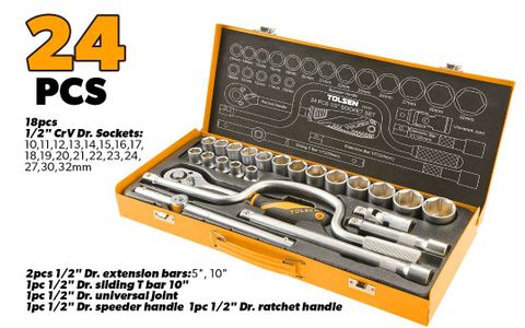 SOCKET SET 1/2 INCH 24PCS