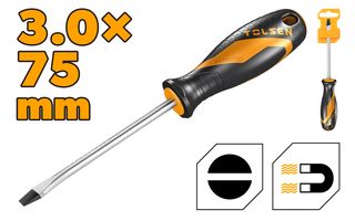 SCREWDRIVER SLOTTED 3 x 75MM