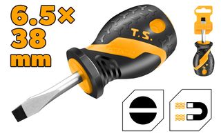 SCREWDRIVER SLOTTED STUBBY 6.5 x 38MM