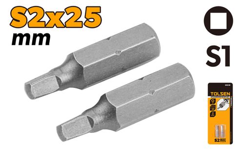 SCREWDRIVER BITS 2PC SET S2 x 25MM