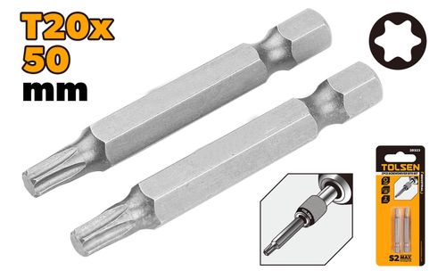 SCREWDRIVER BITS 2PC SET T20 x 50MM