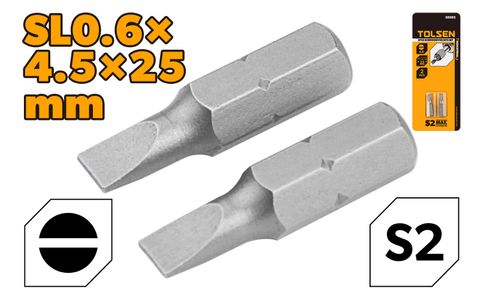 SCREWDRIVER BITS 2PC SET SL0.6 x 25MM