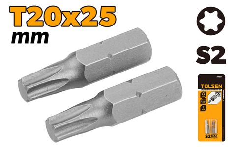 SCREWDRIVER BITS 2PC SET T20 x 25MM