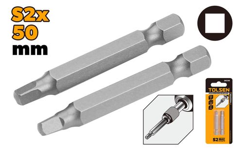 SCREWDRIVER BITS 2PC SET S2 x 50MM