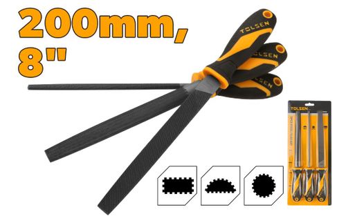 FILE STEEL SET 3PCS 8 INCH