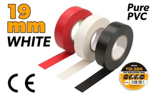 INSULATING TAPE WHITE 0.13 x 19MM x 9.15M