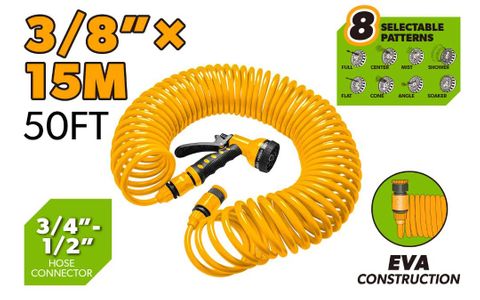 HOSE GARDEN SPIRAL 3/8 INCH 15M
