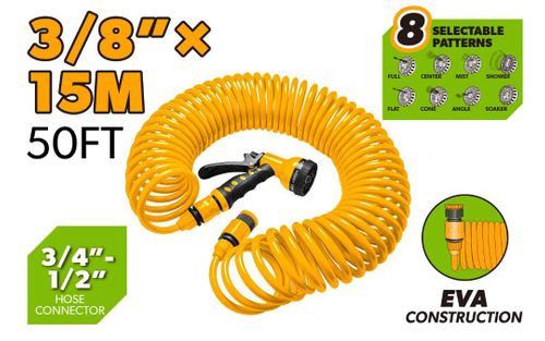 HOSE GARDEN SPIRAL 3/8 INCH 15M