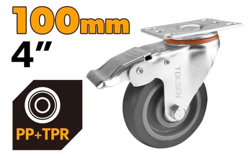 CASTER SWIVEL WITH BRAKE 100MM 4 INCH