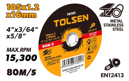 CUTTING-OFF WHEEL FLAT 105 x 1.2 x 16MM