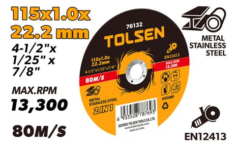 CUTTING-OFF WHEEL FLAT 115 x 1.0 x 22.2MM