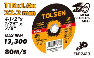 CUTTING-OFF WHEEL FLAT 115 x 1.0 x 22.2MM