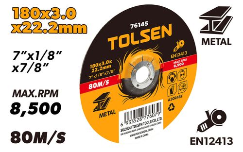 CUTTING-OFF WHEEL DEPRESSED CENTRE 180 x 3.0 x 22.2MM