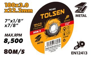 CUTTING-OFF WHEEL DEPRESSED CENTRE 180 x 3.0 x 22.2MM