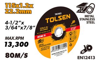 CUTTING-OFF WHEEL FLAT 115 x 1.2 x 22.2MM