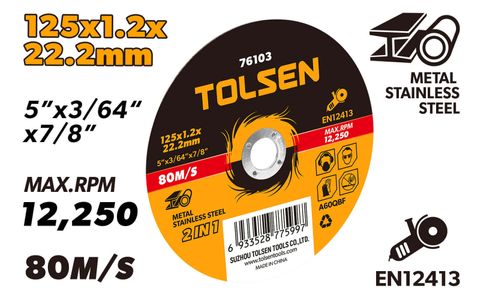 CUTTING-OFF WHEEL FLAT 125 x 1.2 x 22.2MM