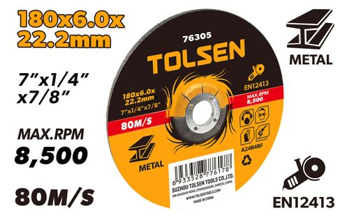 GRINDING WHEEL DEPRESSED CENTRE 180 x 6.0 x 22.2MM