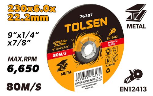 GRINDING WHEEL DEPRESSED CENTRE 230 x 6.0 x 22.2MM