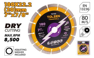 DIAMOND CUTTING DISC SEGMENTED 180 x 22.2MM