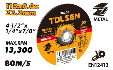 GRINDING WHEEL DEPRESSED CENTRE 115 x 6.0 x 22.2MM