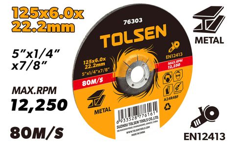GRINDING WHEEL DEPRESSED CENTRE 125 x 6.0 x 22.2MM