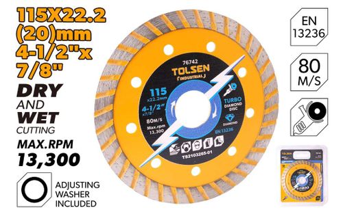DIAMOND CUTTING DISC TURBO 115 x 22.2MM