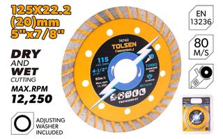 DIAMOND CUTTING DISC TURBO 125 x 22.2MM