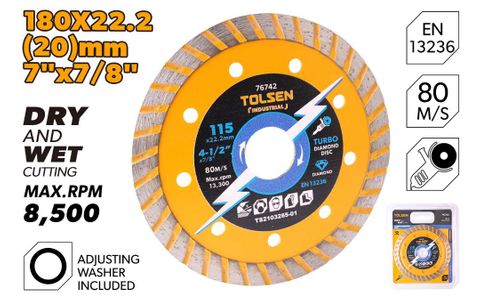 DIAMOND CUTTING DISC TURBO 180 x 22.2MM