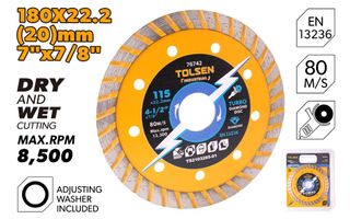 DIAMOND CUTTING DISC TURBO 180 x 22.2MM