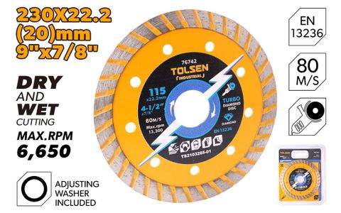 DIAMOND CUTTING DISC TURBO 230 x 22.2MM