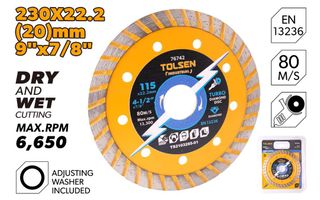 DIAMOND CUTTING DISC TURBO 230 x 22.2MM