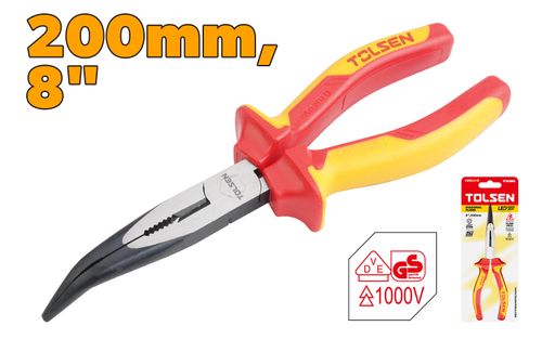 INSULATED BENT NOSE PLIERS 200MM 8 INCH