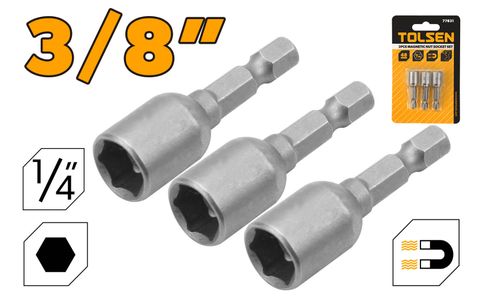 MAGNETIC NUT SOCKET SET 3/8 INCH 3PC